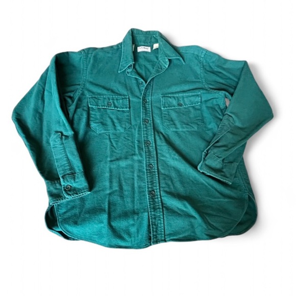 L.L. Bean Men's Casual Button Down Shirt - Teal - Picture 1 of 3